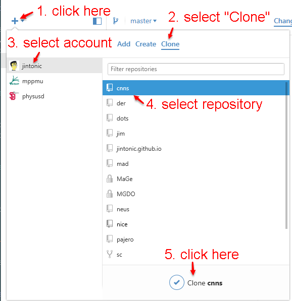 clone repository in GitHub for 
Windows