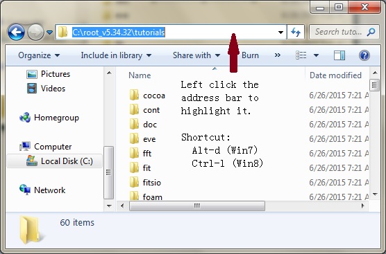 hightlight Windows explorer address 
bar